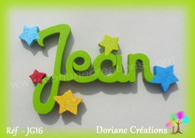 Prénom lettres en bois Jean