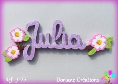 Prénom lettres en bois Julia