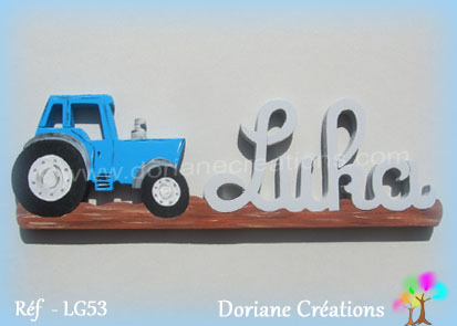 Prenom en bois luka tracteur