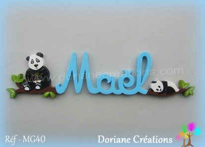 Prenom en bois mael pandas 2