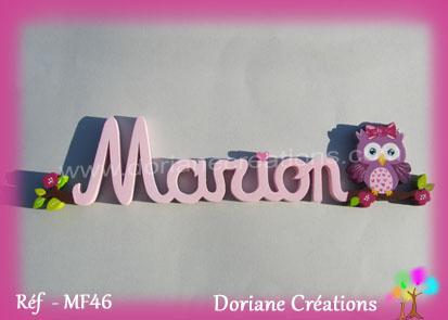 Prenom en bois marion