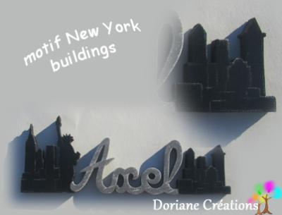 18- Motif prénom en bois buildings New York