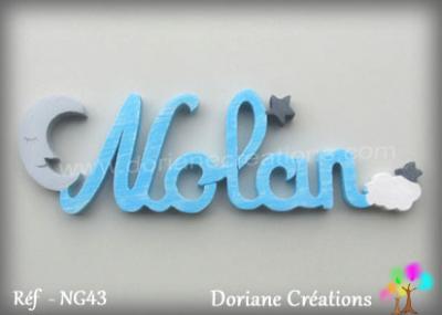Prénom lettres en bois Nolan