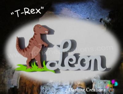 04 Lettres-Prénom en bois T-Rex