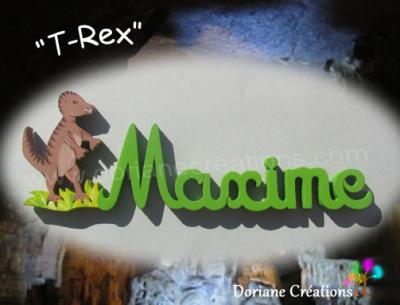 06 Lettres- Prénom en bois T-Rex