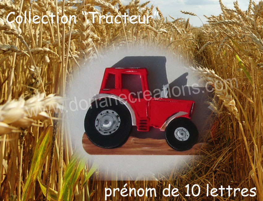 Prenom en bois tracteur 10l 1