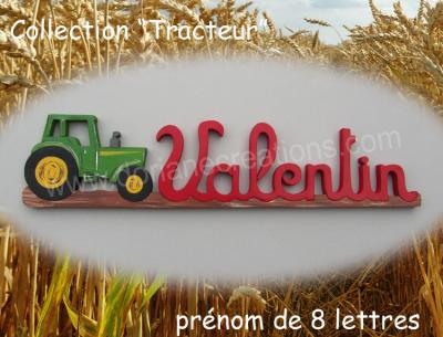 08 lettres- prénom en bois tracteur