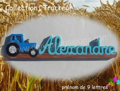 09 lettres- prénom en bois tracteur