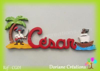 Prénom lettres en bois César