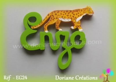 Prenom lettres bois enzo avec leopard