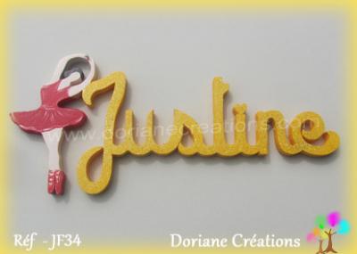 Prénom lettres en bois Justine