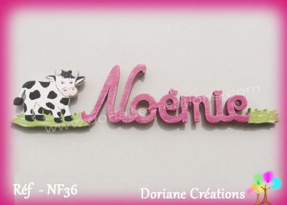 Prenom lettres bois noemie avec vache modifie 1