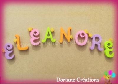 Lettres en bois étoiles ELEANORE