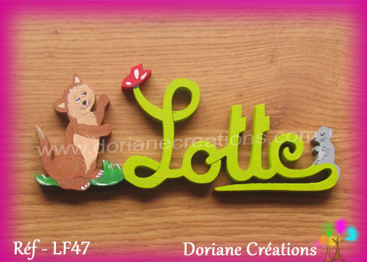 Prenom lotte en bois