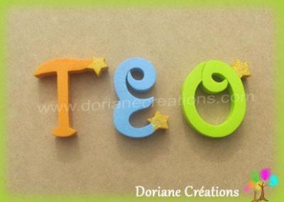 Lettres en bois étoiles TEO