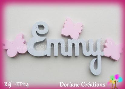 Prenombois lettres emmy papillons