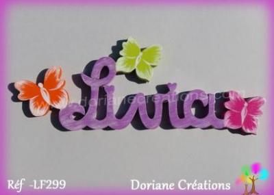 Prénom lettres en bois Livia