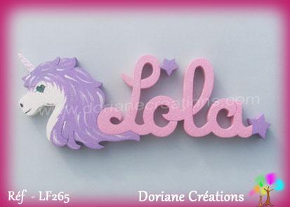 Prenombois lola licorne