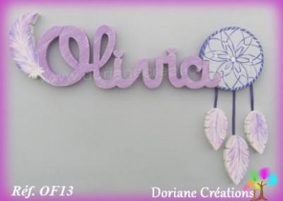 Prénom lettres en bois Olivia