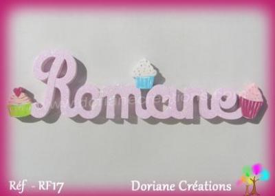 Prénom lettres bois cupcakes