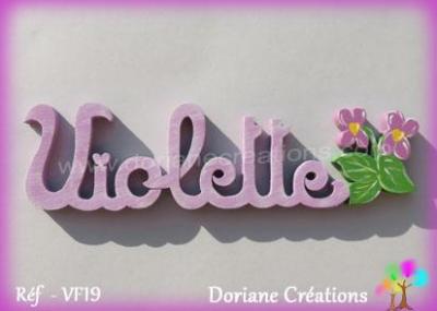 Prénom lettres en bois Violette