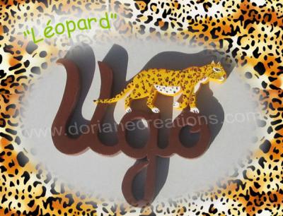 03 lettres- prénom en bois léopard