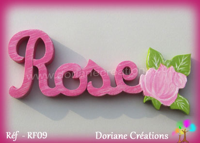 Rose prenom en bois