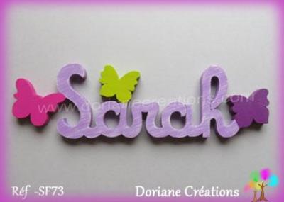 Prénom lettres en bois Sarah