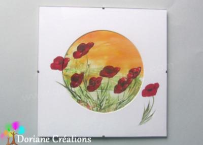 Sous-verre 30x30 cm coquelicots